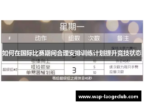如何在国际比赛期间合理安排训练计划提升竞技状态